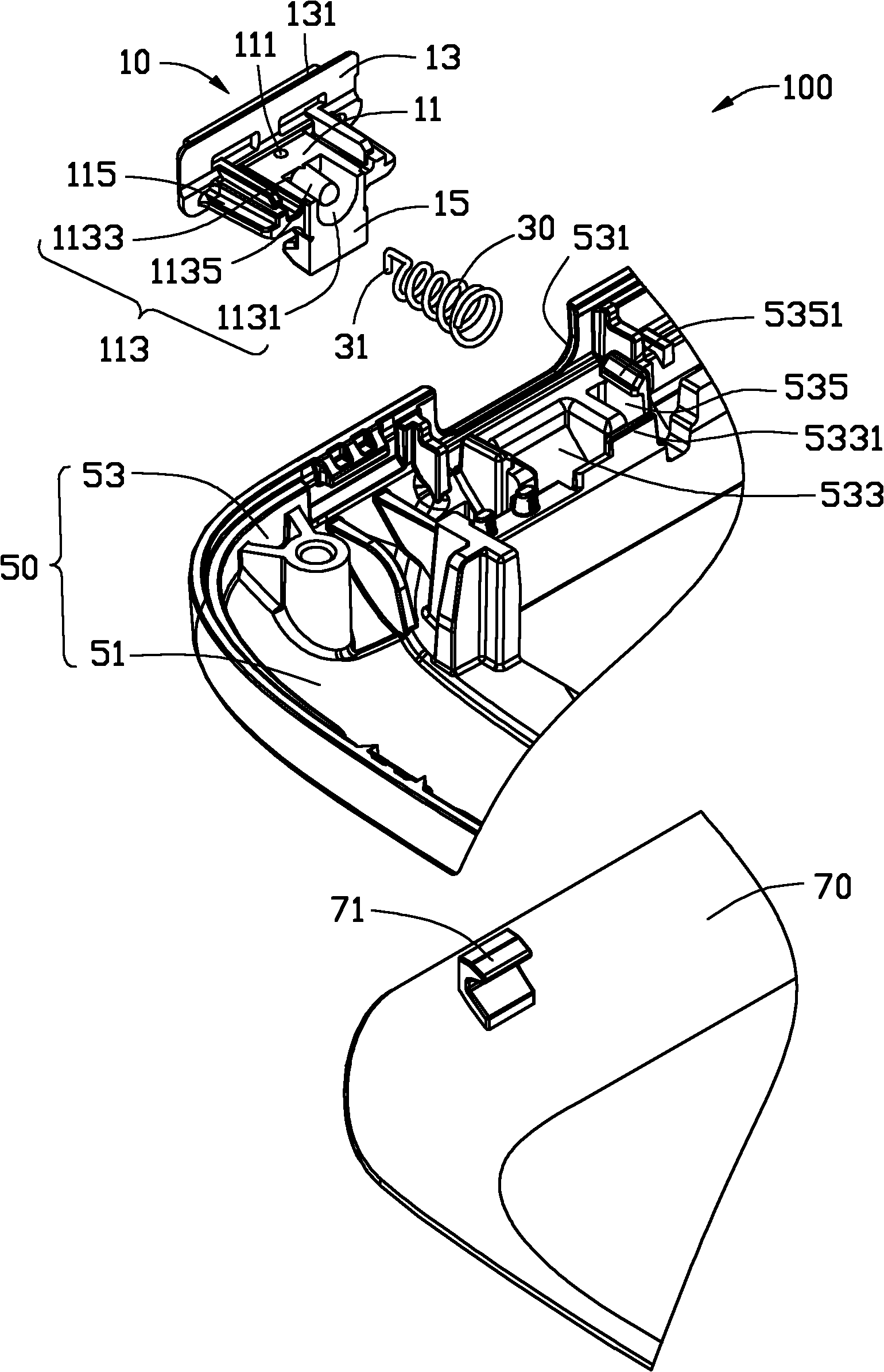 cn102237500a_盖体卡锁结构失效