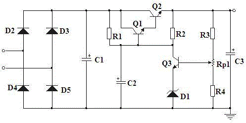 一种用于小功率型电源电路的串联稳压电路