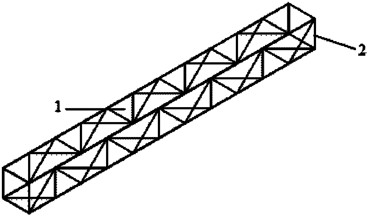 梁体内部的空间桁架,所述的空间桁架由上下左右四品钢筋桁架组合而成