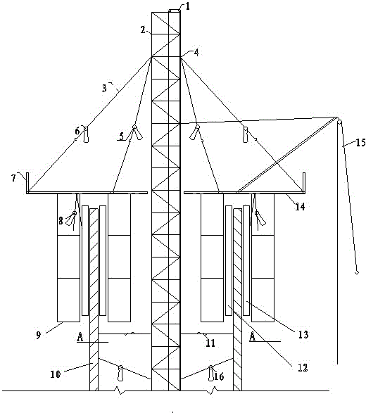 烟囱建筑模板提升装置及施工方法