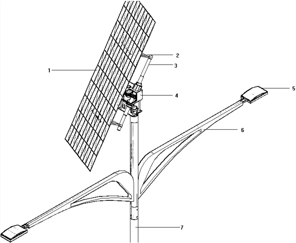 一种单轴跟踪的太阳能路灯