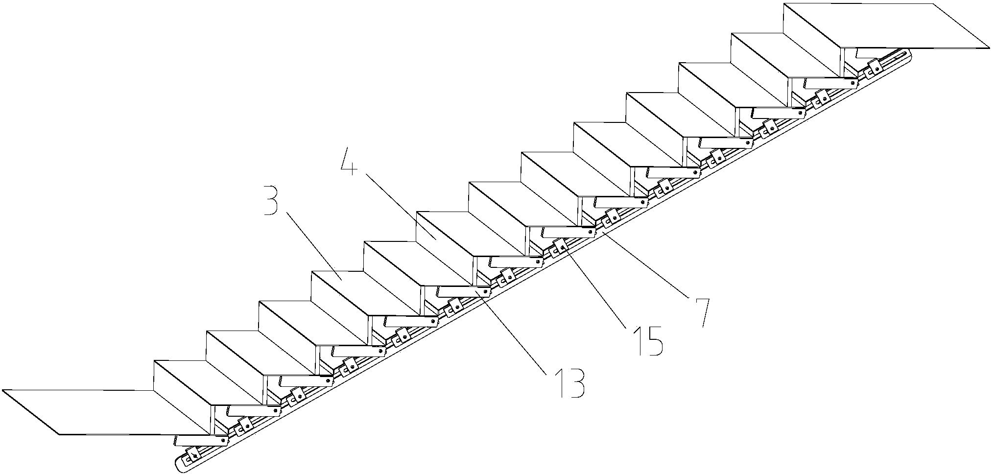 cn104924422a_一种楼梯模具的踏步组件及楼梯模具失效