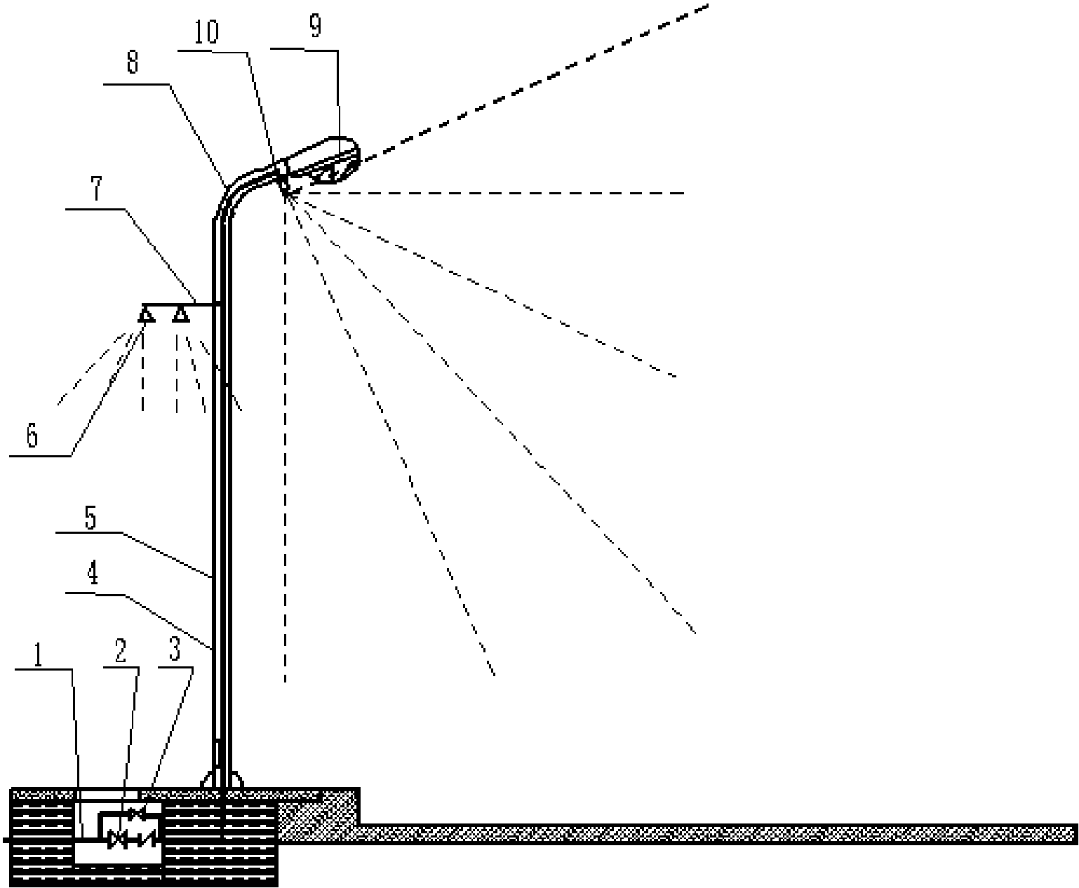 cn105757562a_一种城市智能高杆路灯喷淋系统失效