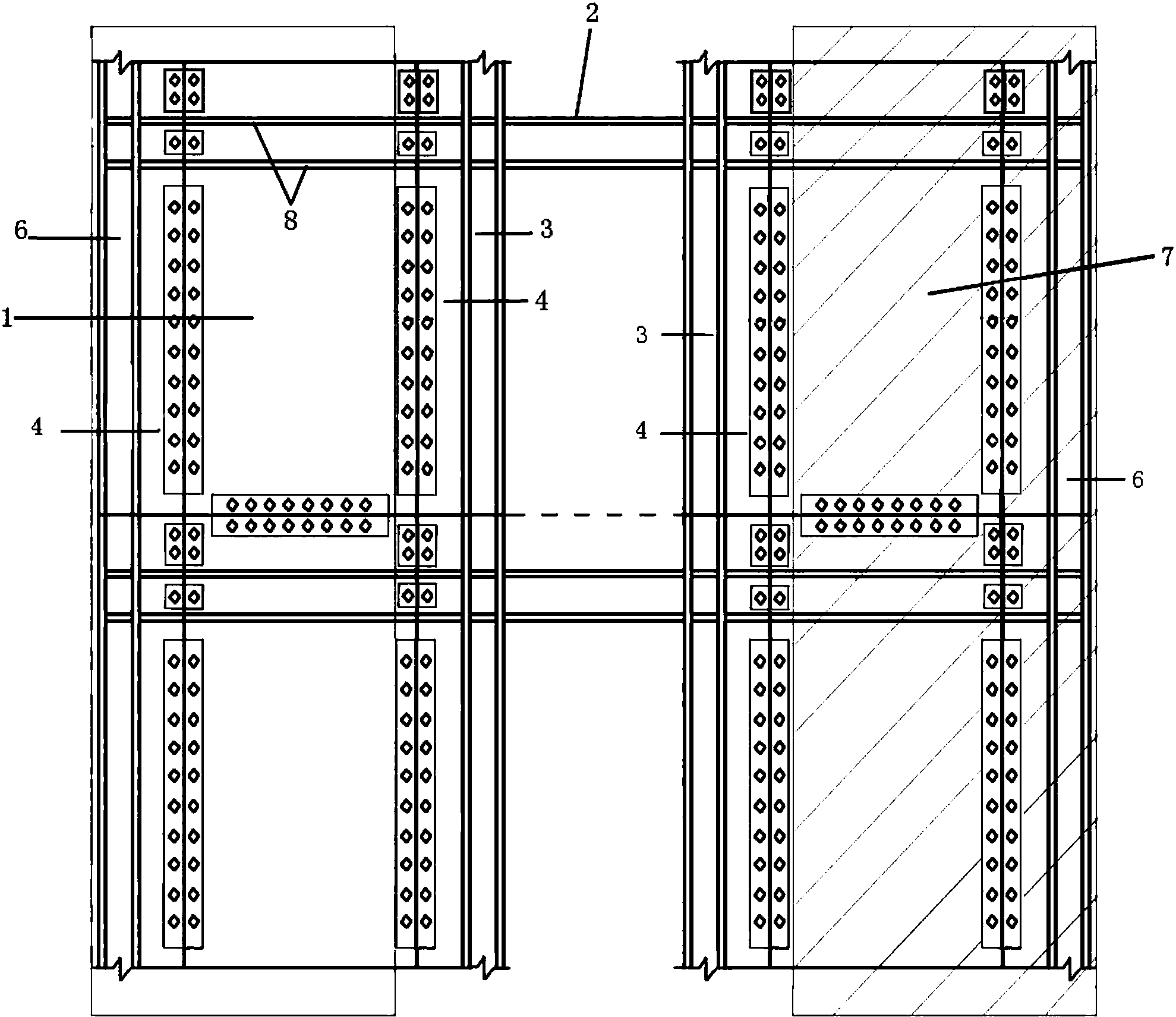 cn106480997a_可更换核心模块的模块化装配联肢钢板剪力墙失效