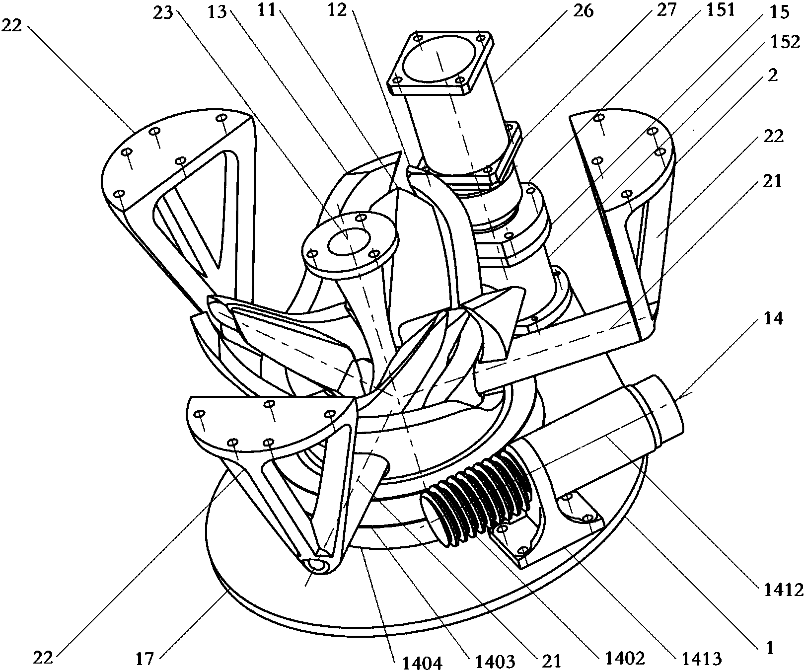 cn106628271a_一种小微型双转杯式对接机构有效