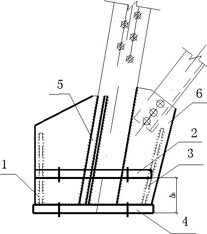 cn106884566a_一种输电线路铁塔倾斜扶正调整用加高铁塔靴脚板失效