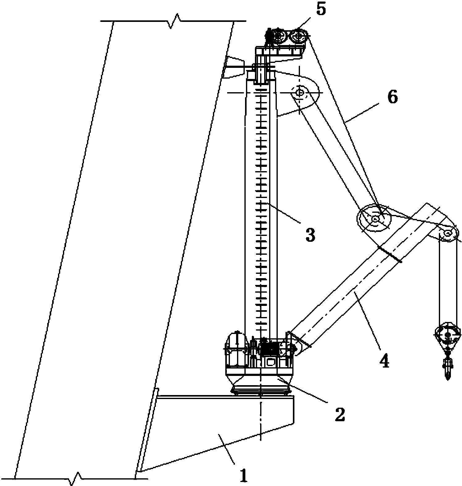 cn106927378a_一种柔性变幅附壁式索塔吊机在审