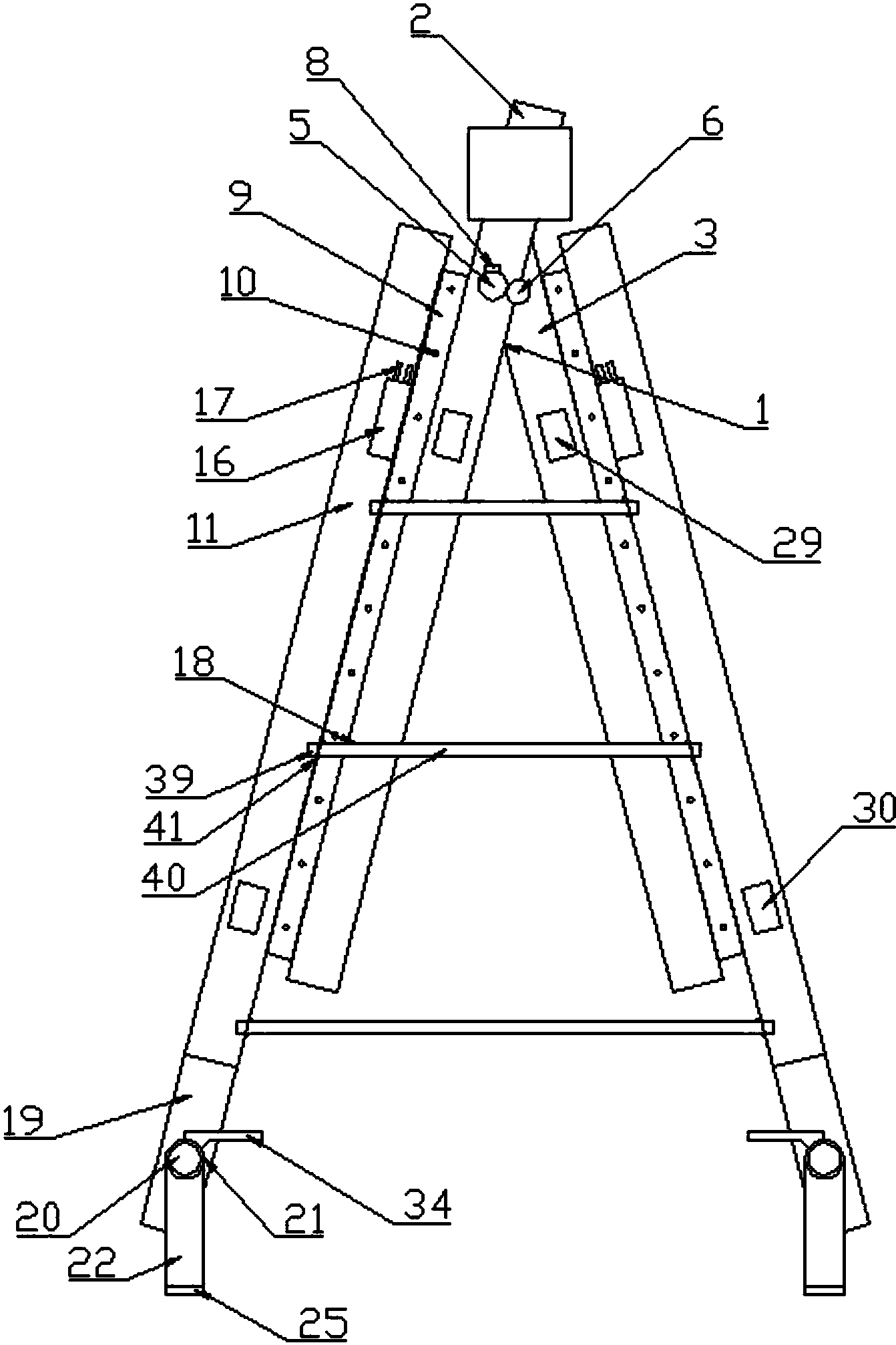 cn107558924a_一种可伸缩的钢结构折叠梯子有效