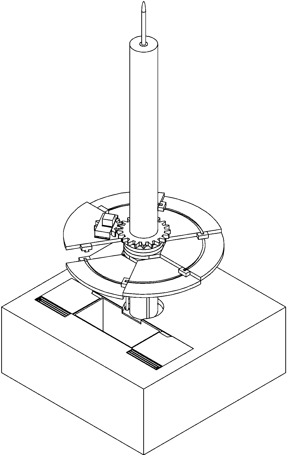 一种带折叠式太阳能电板的避雷针