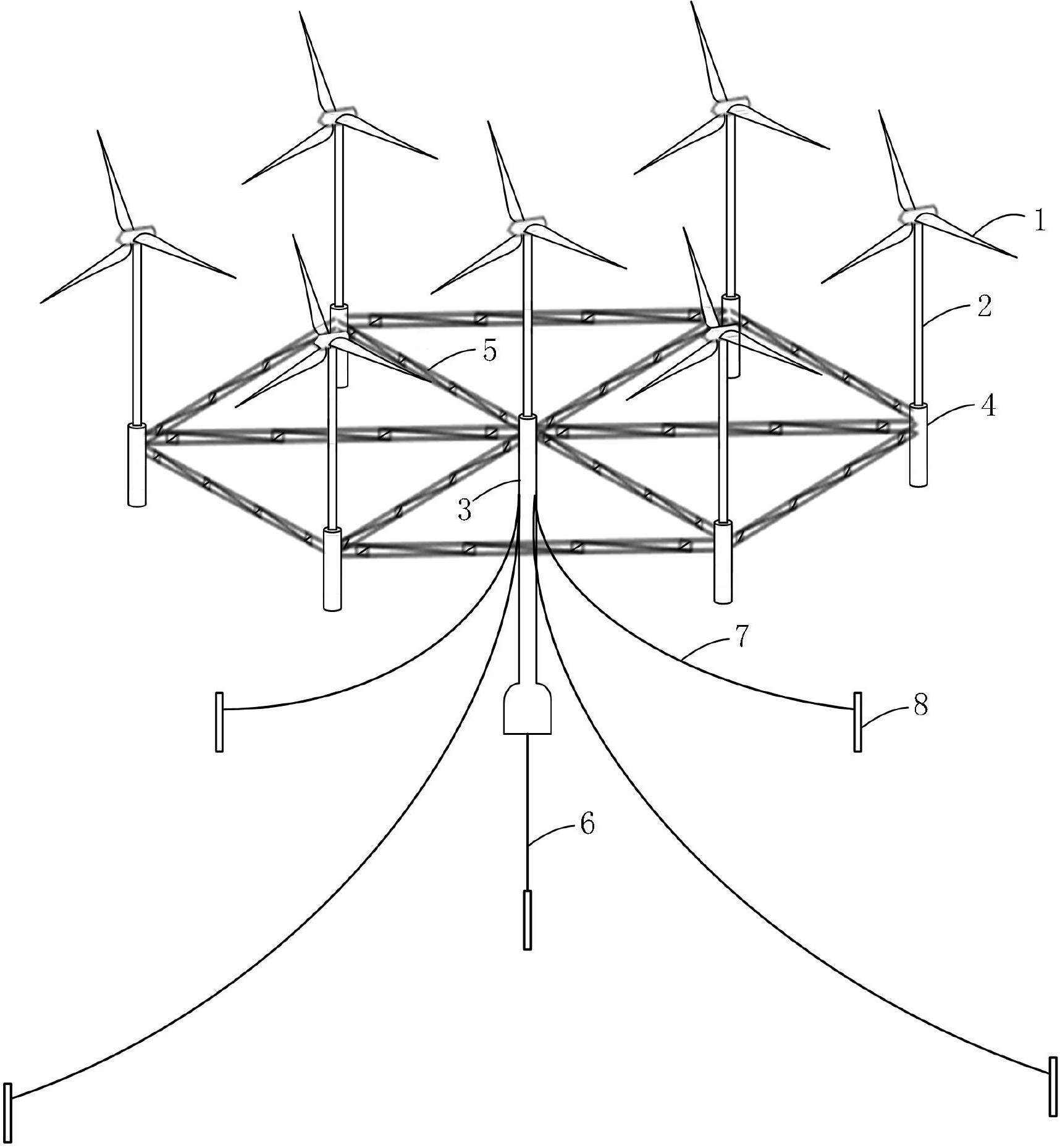 一种具有双重抗摇摆机制的海上风机新型浮式基础结构体系