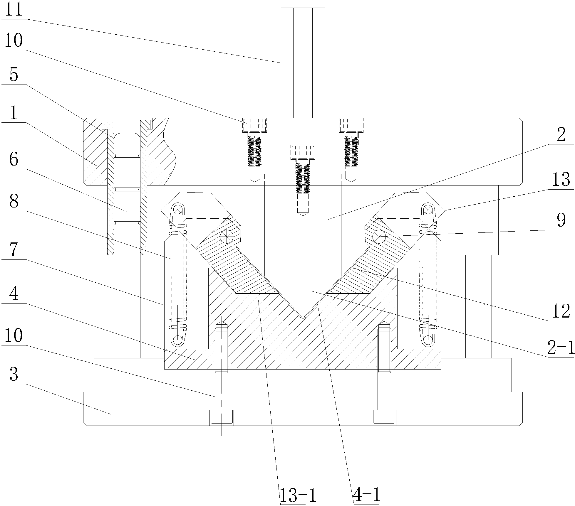 cn108637048a_一种v形工件弯曲成型模具及成型方法在审