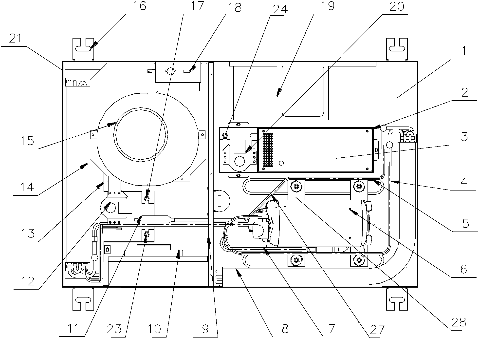 cn108662679a_一种超薄整体式厨房空调器在审