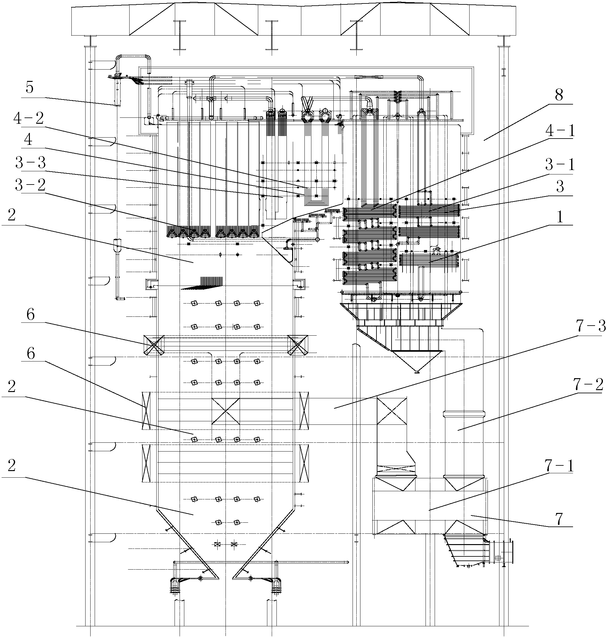 cn108692305a_一种燃用新疆准东煤660mw切圆燃烧超超临界锅炉在审