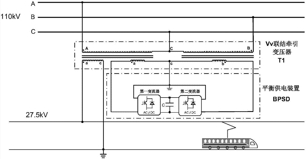 一种基于vv联结牵引变压器的供电系统