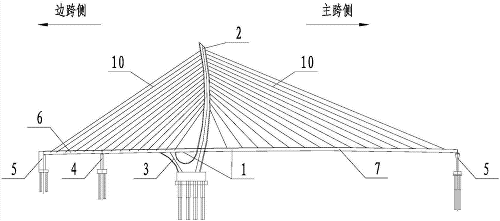 一种曲线塔异形斜拉桥结构