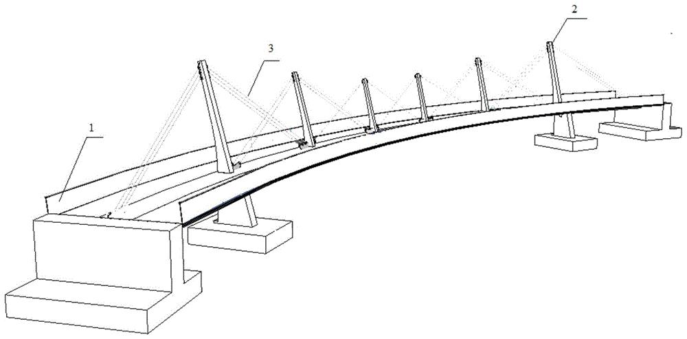 一种应用索塔结构的景观步行桥及其安装施工方法