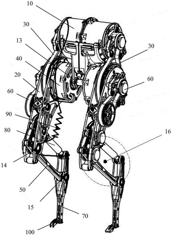 一种基于多关节耦合的准直驱腿足超动态机器人