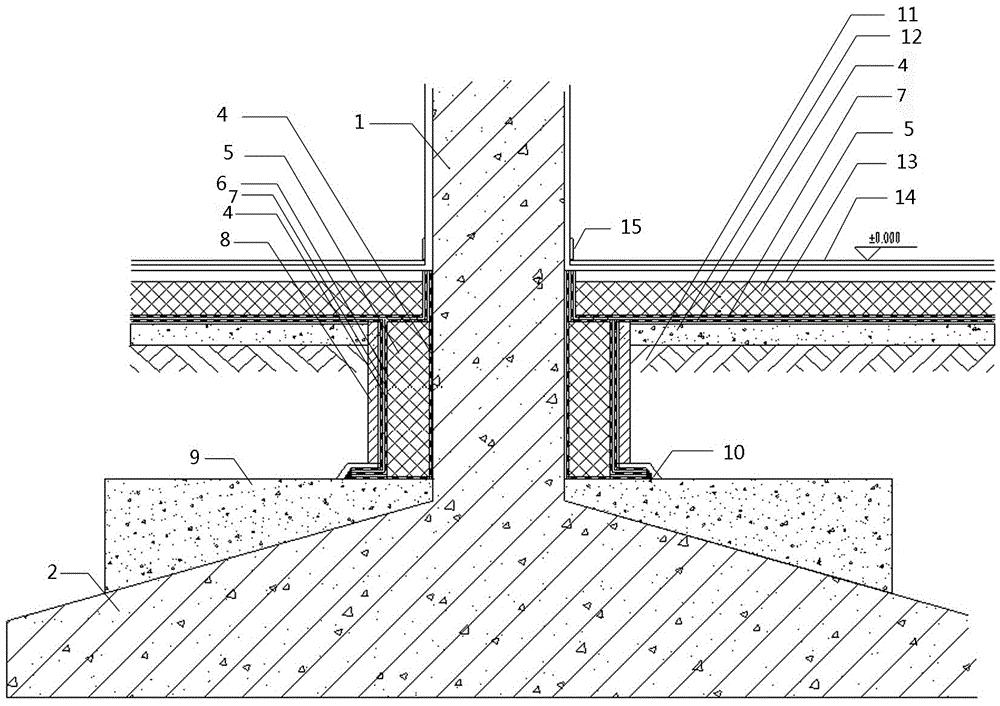 超低能耗建筑独立基础断热桥保温粘贴结构及施工方法