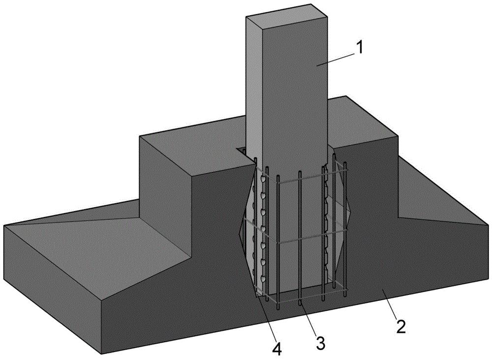 cn110904987a_一种钢筋混凝土柱与基础的扩腹杯口式连接结构及连接