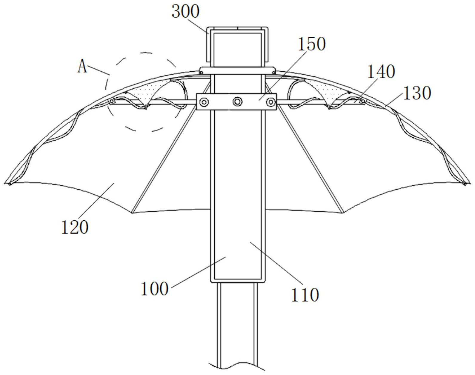 cn111838913a_一种具有抵御强风结构的多功能雨伞在审