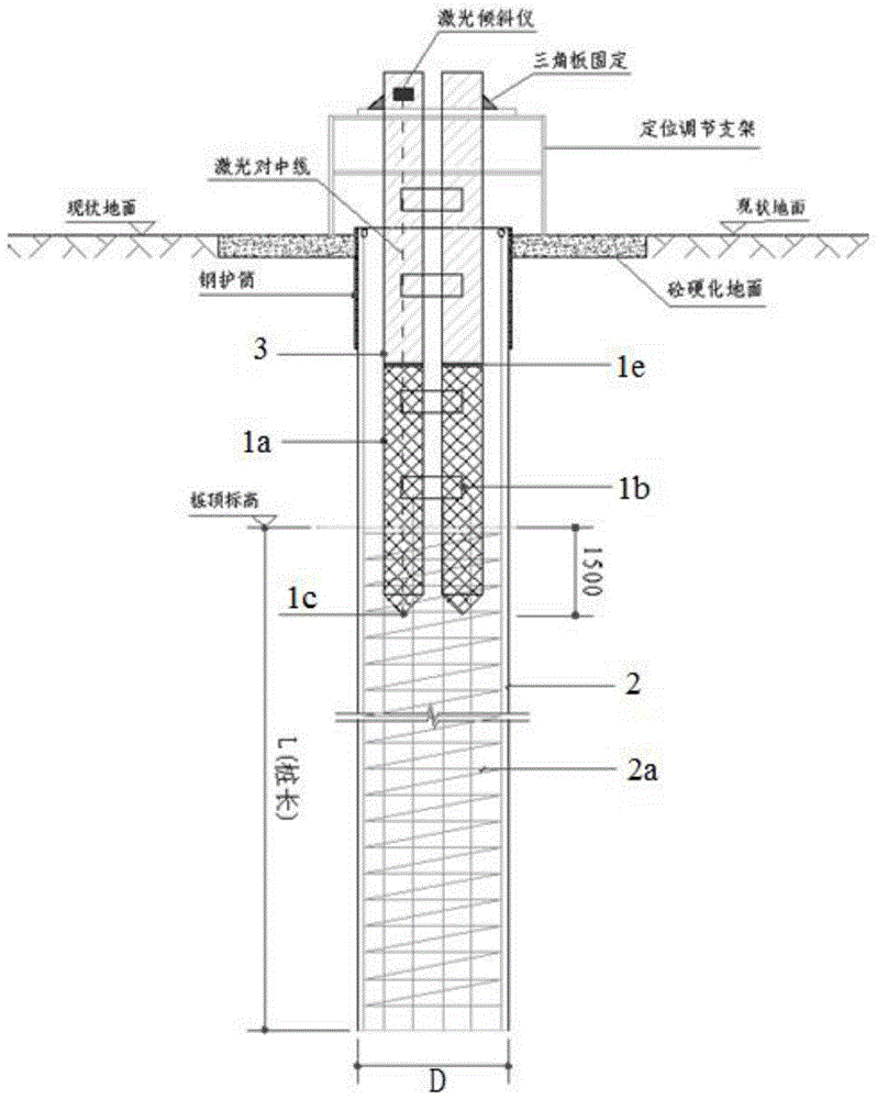 一种用于永临结合的双钢管立柱桩的桩柱结构