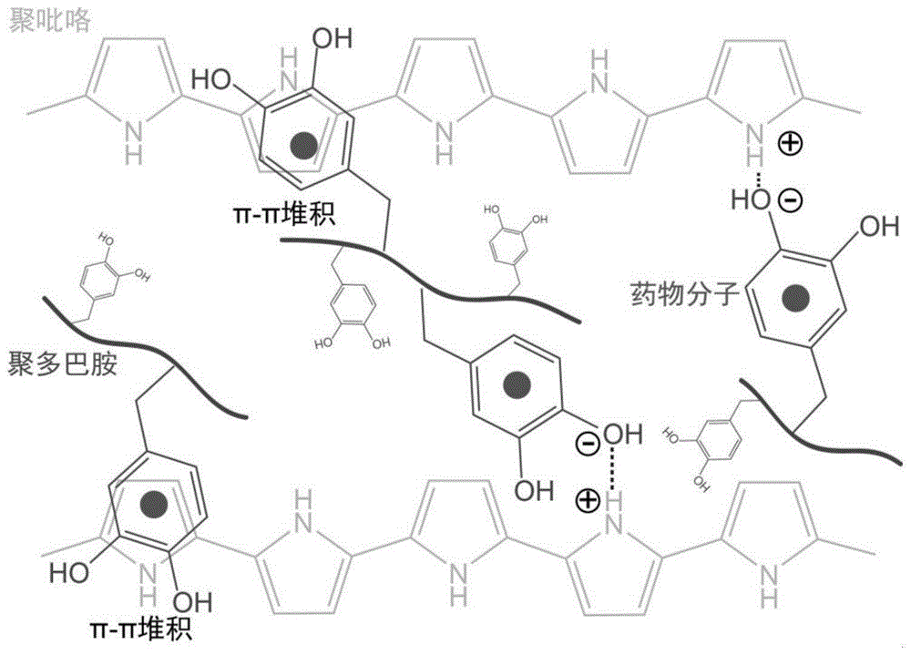 一种电场敏感的聚多巴胺-聚吡咯纳米载药系统及其制备方法和应用