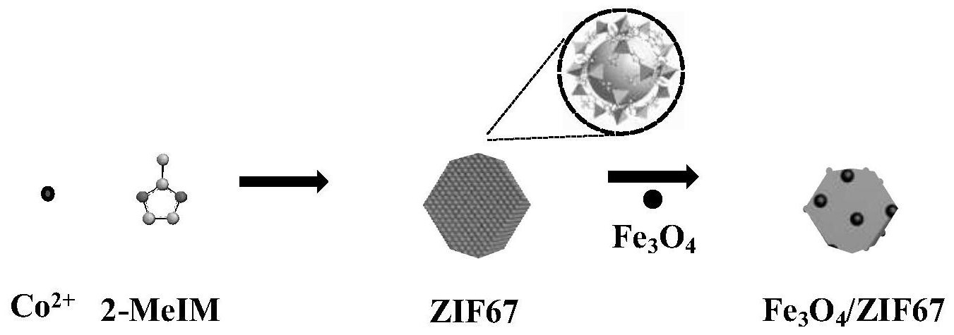 沸石咪唑酯骨架zif67四氧化三铁微米马达的制备及其应用