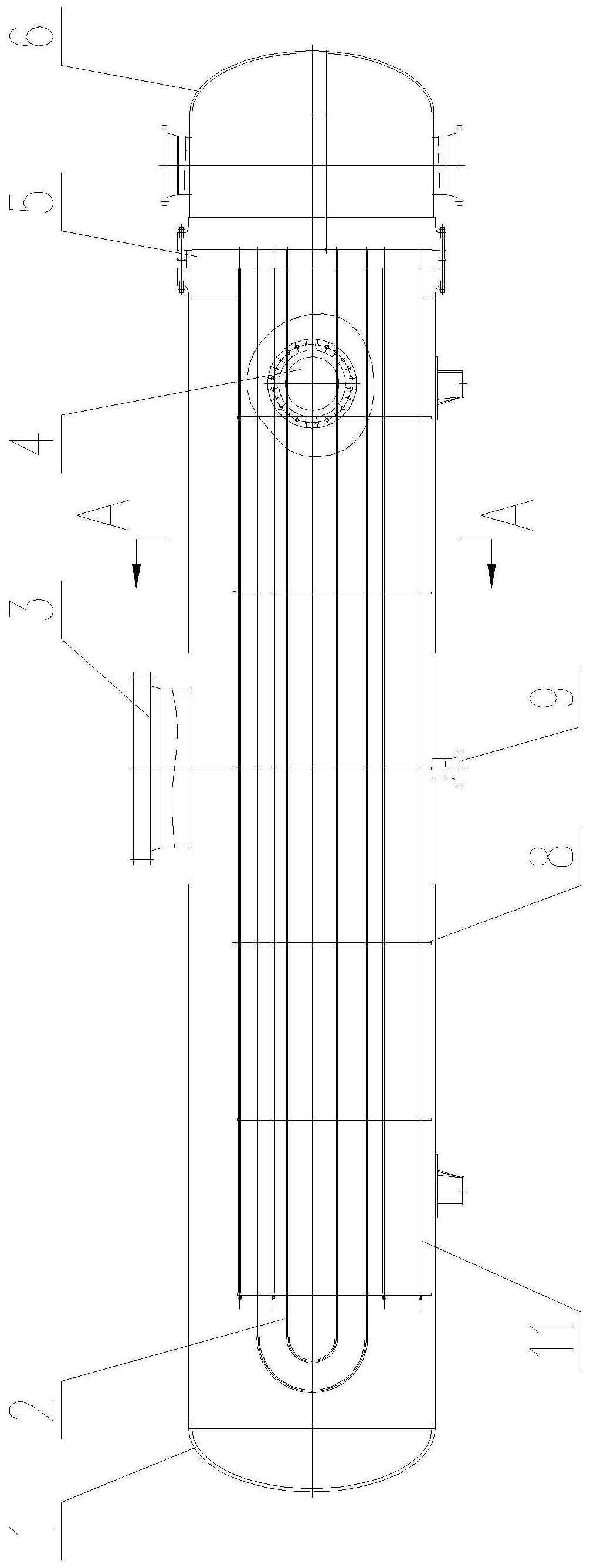 cn112728958a_一种带长挡板的u形管换热器