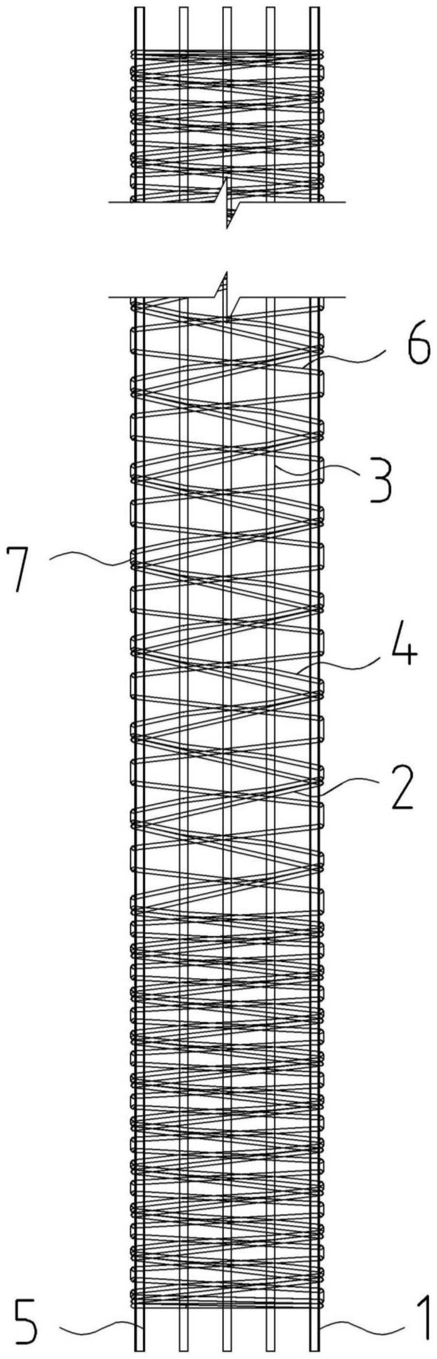混凝土框架柱滚焊螺旋箍筋钢筋笼及其制备方法