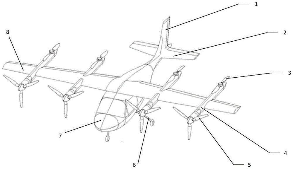 一种倾转式和固定式螺旋桨组合布局的垂直起降飞行器