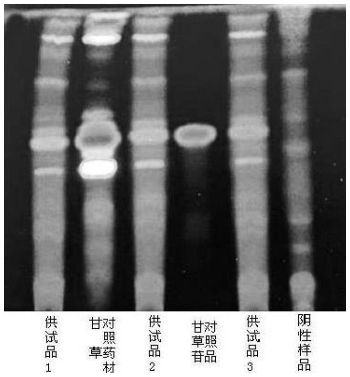属于中药,天然药物技术领域,本发明利用现代薄层色谱技术,根据甘草