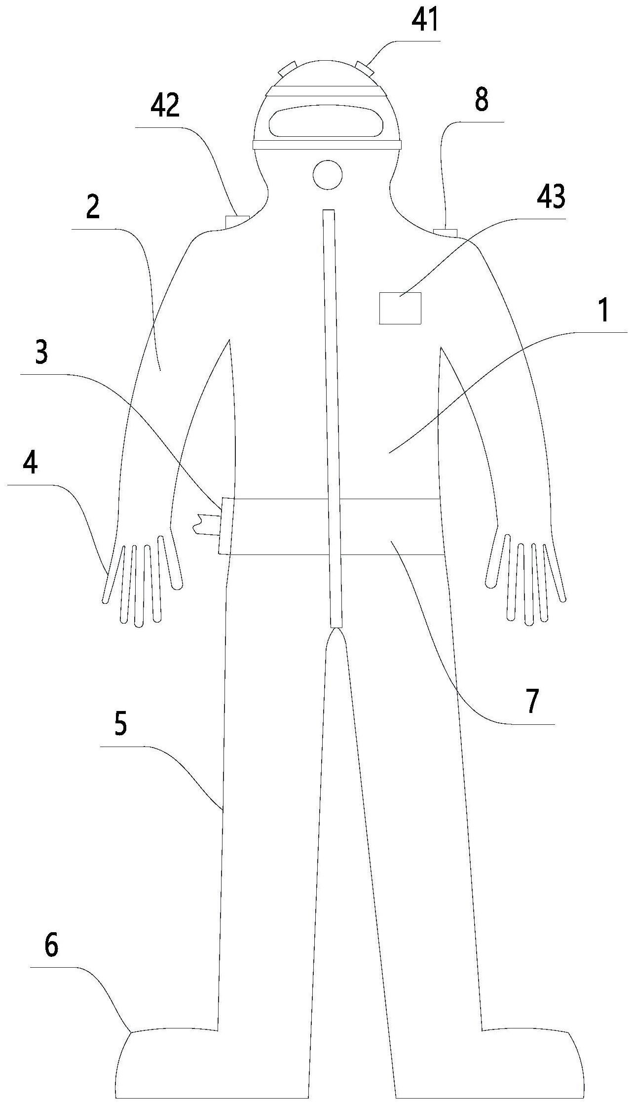 一种声光报警抗晕眩防护服