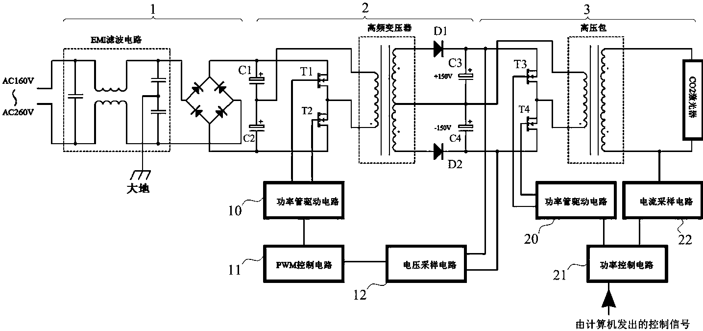 cn105119494b_一种激光电脑绣花机的激光发生器高压直流稳压电源电路