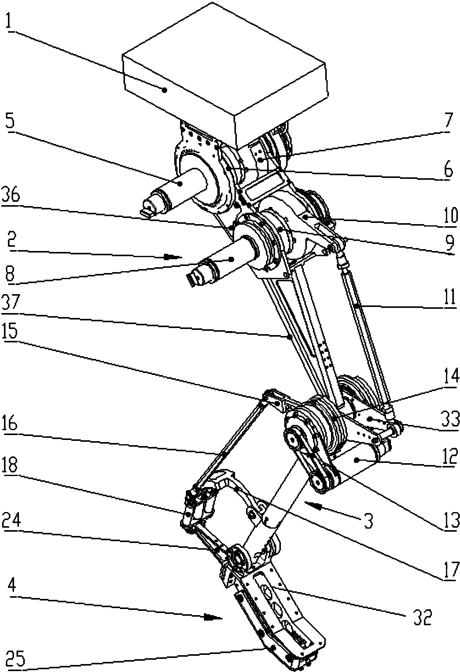 cn106005079b_带主动脚踝关节与仿生足部的单腿机器人跳跃机构有效