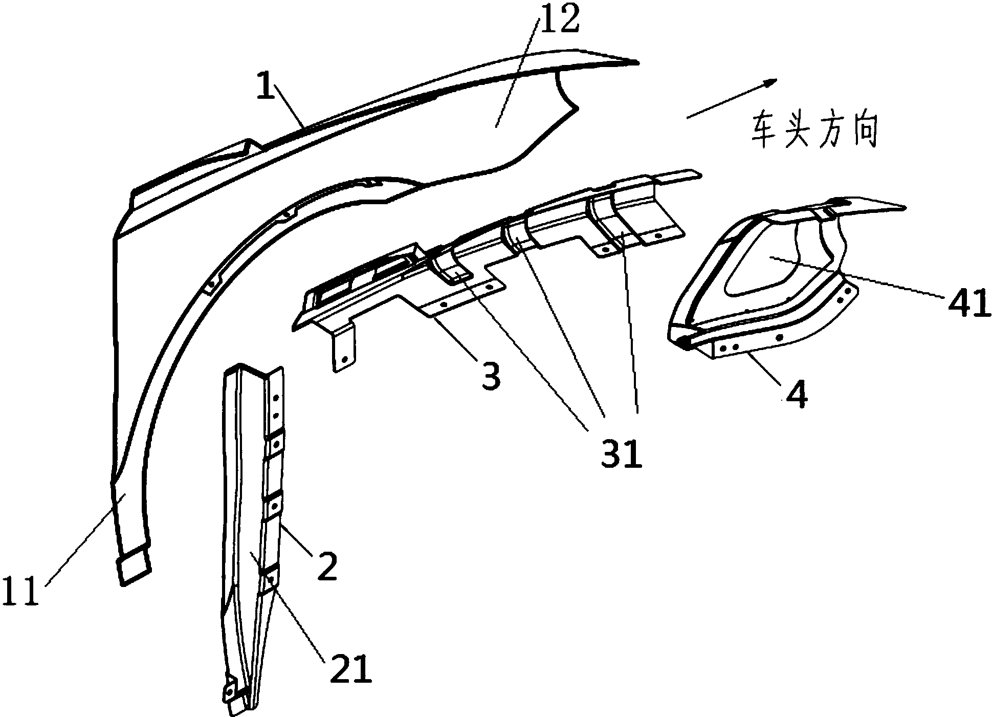 cn106364573b_一种用于车辆的翼子板结构及其组装方法有效