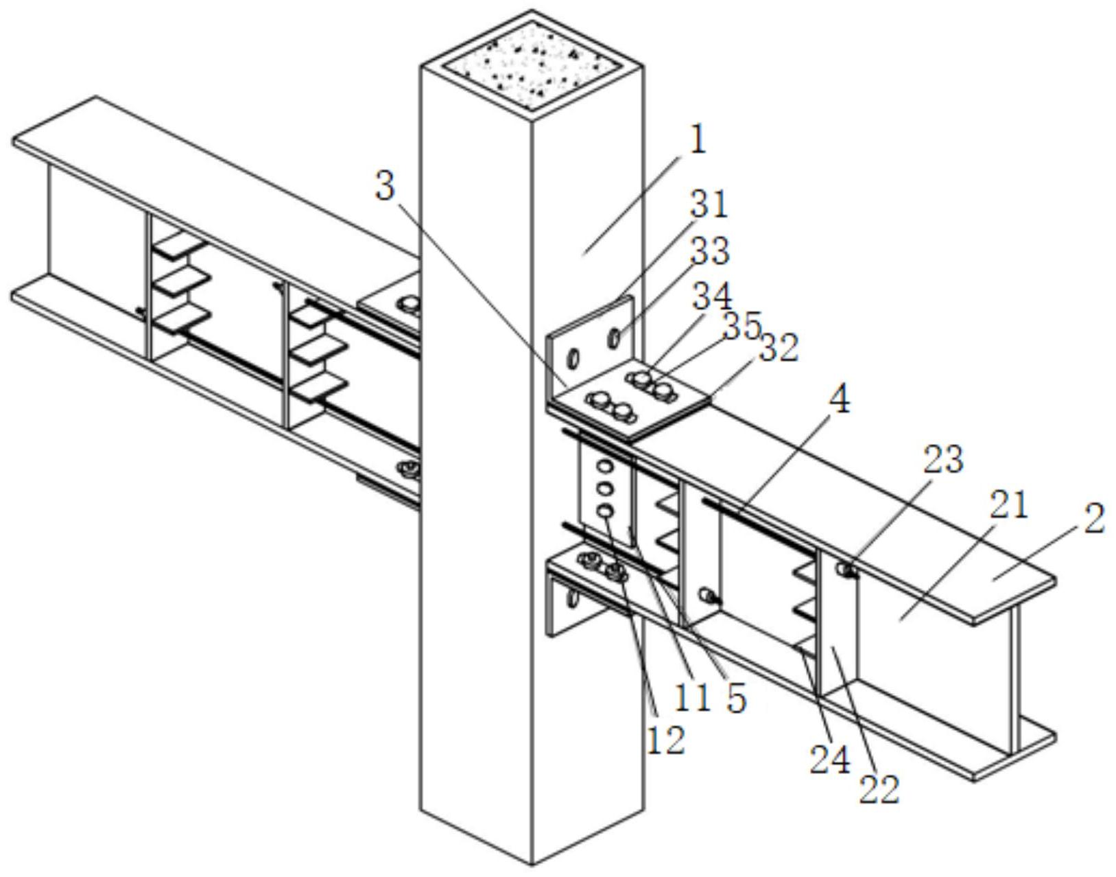cn110924539b_一种自复位钢管混凝土柱-钢梁节点连接装置