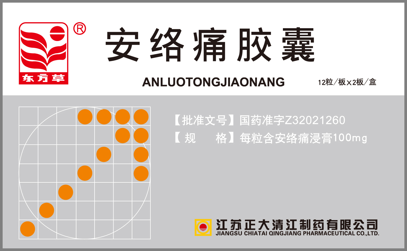 药品包装盒安络痛胶囊6201