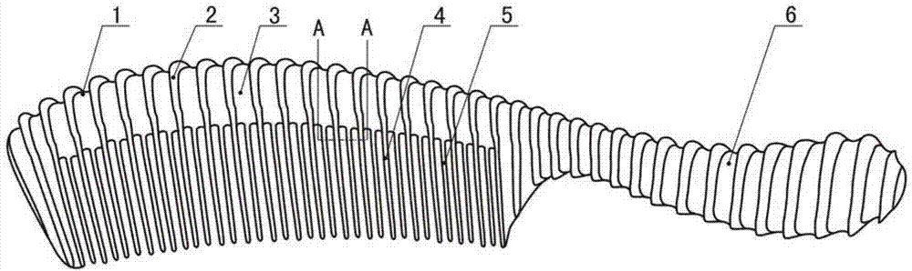 梳齿凹凸排列螺旋型保健梳子