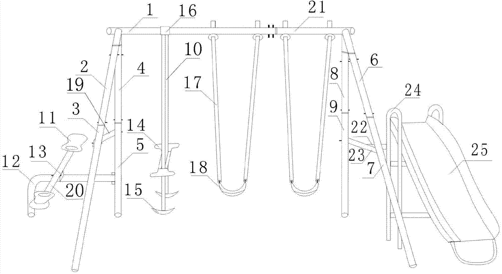 cn203525294u_一种跷跷板秋千滑梯组合装置有效