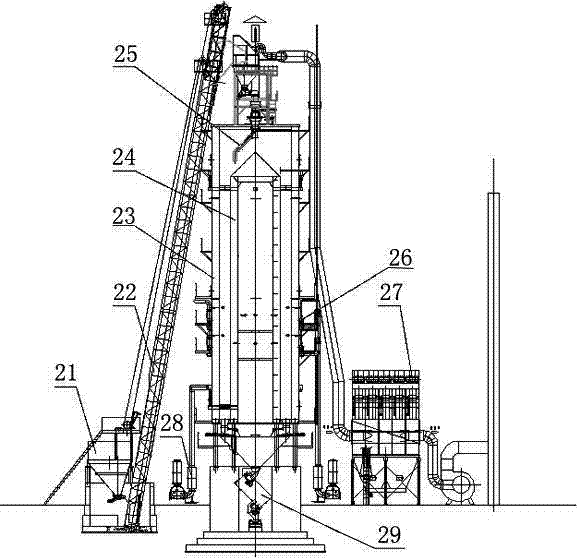 一种双套筒石灰竖窑