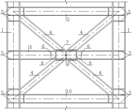 适用工字形弦杆与箱形钢管腹杆x型桁架的建筑节点构件