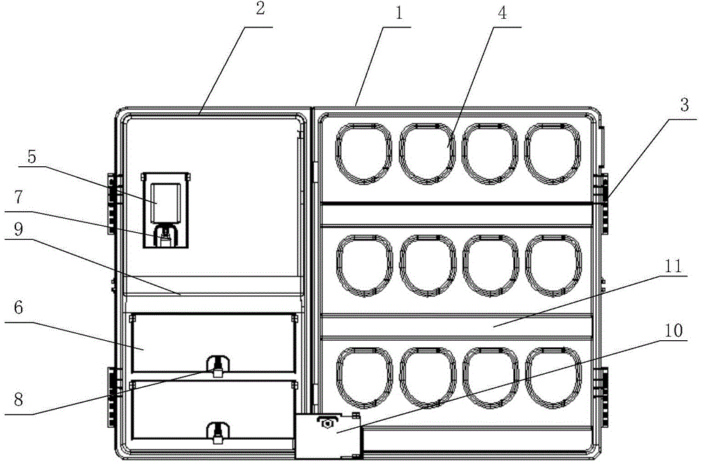 一种结构紧凑多表位电表箱