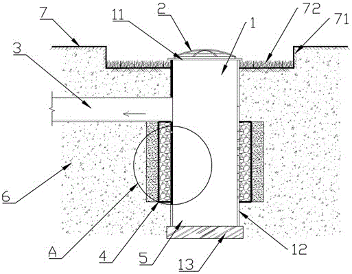 一种承接下凹绿地溢流雨水的渗透井