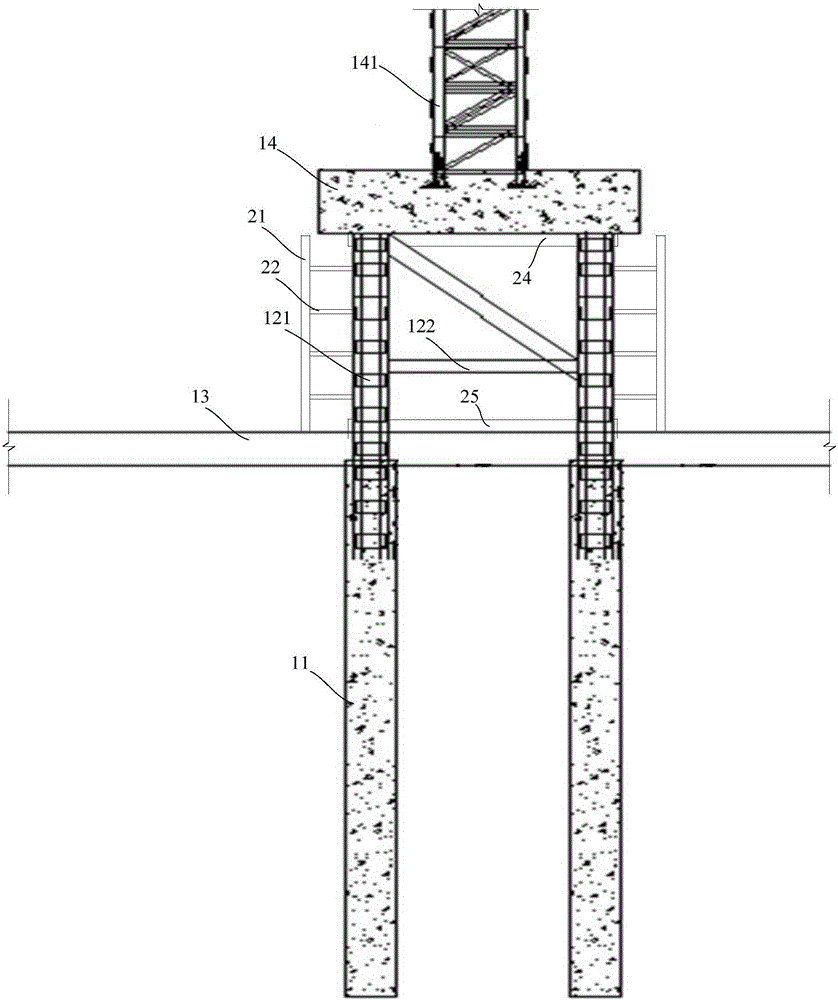 塔吊基础格构柱的加固结构