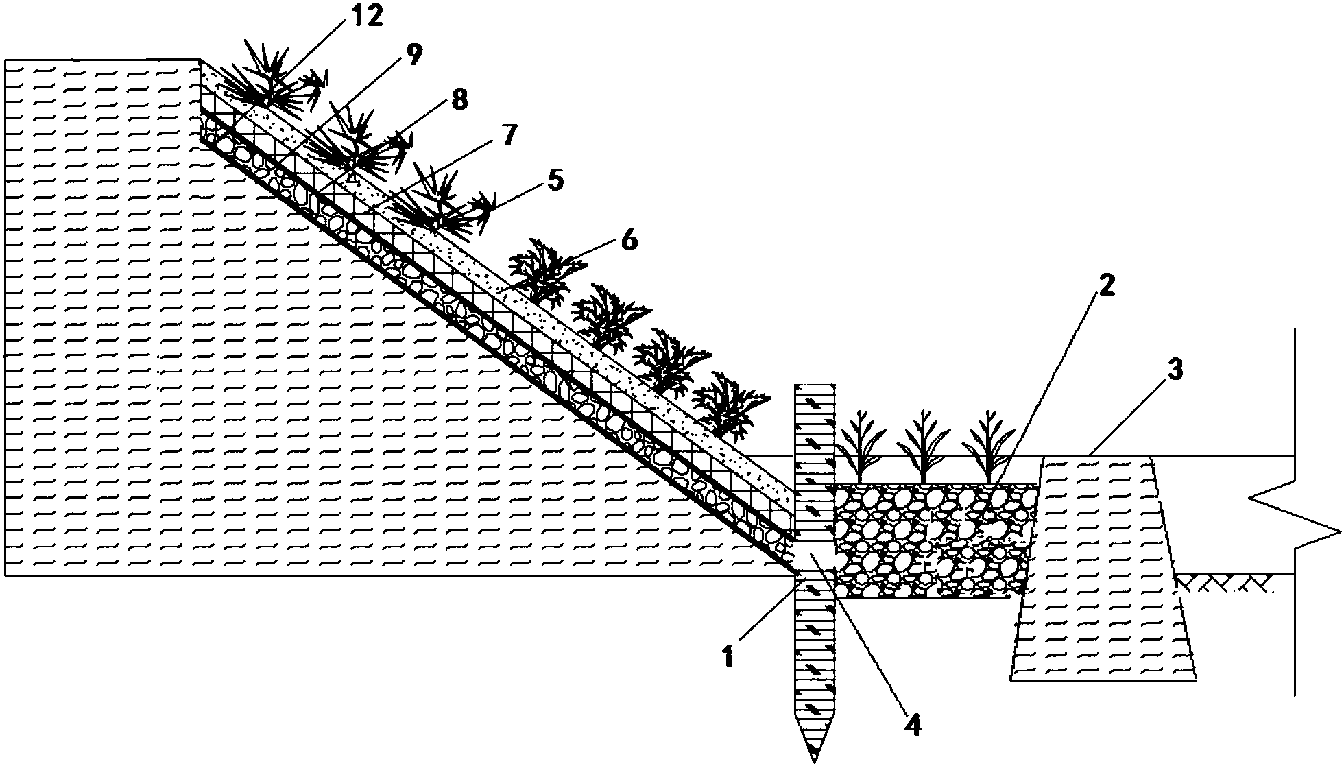 植生生态混凝土护坡结构