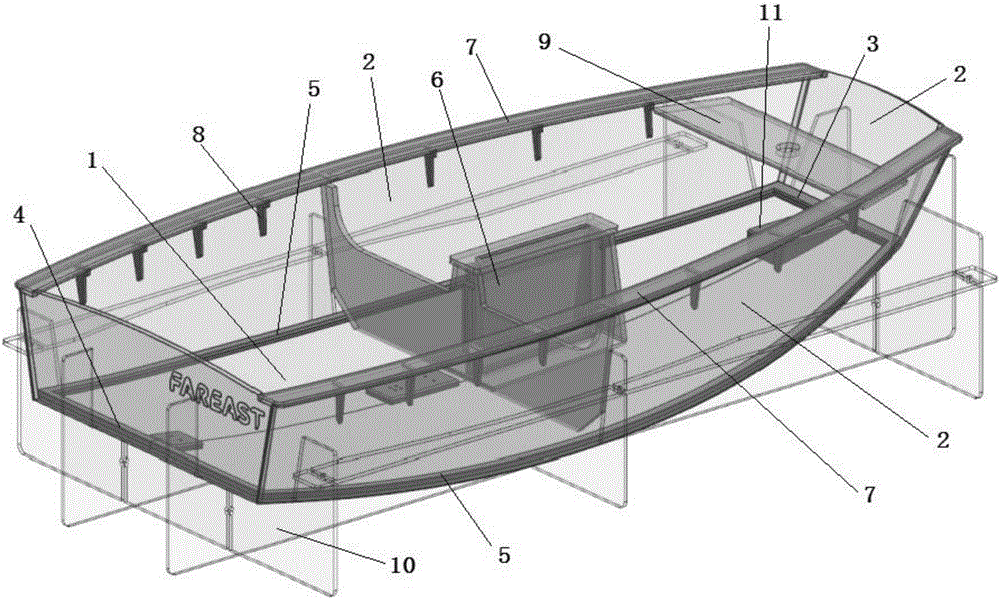 一种op级帆船的船体结构