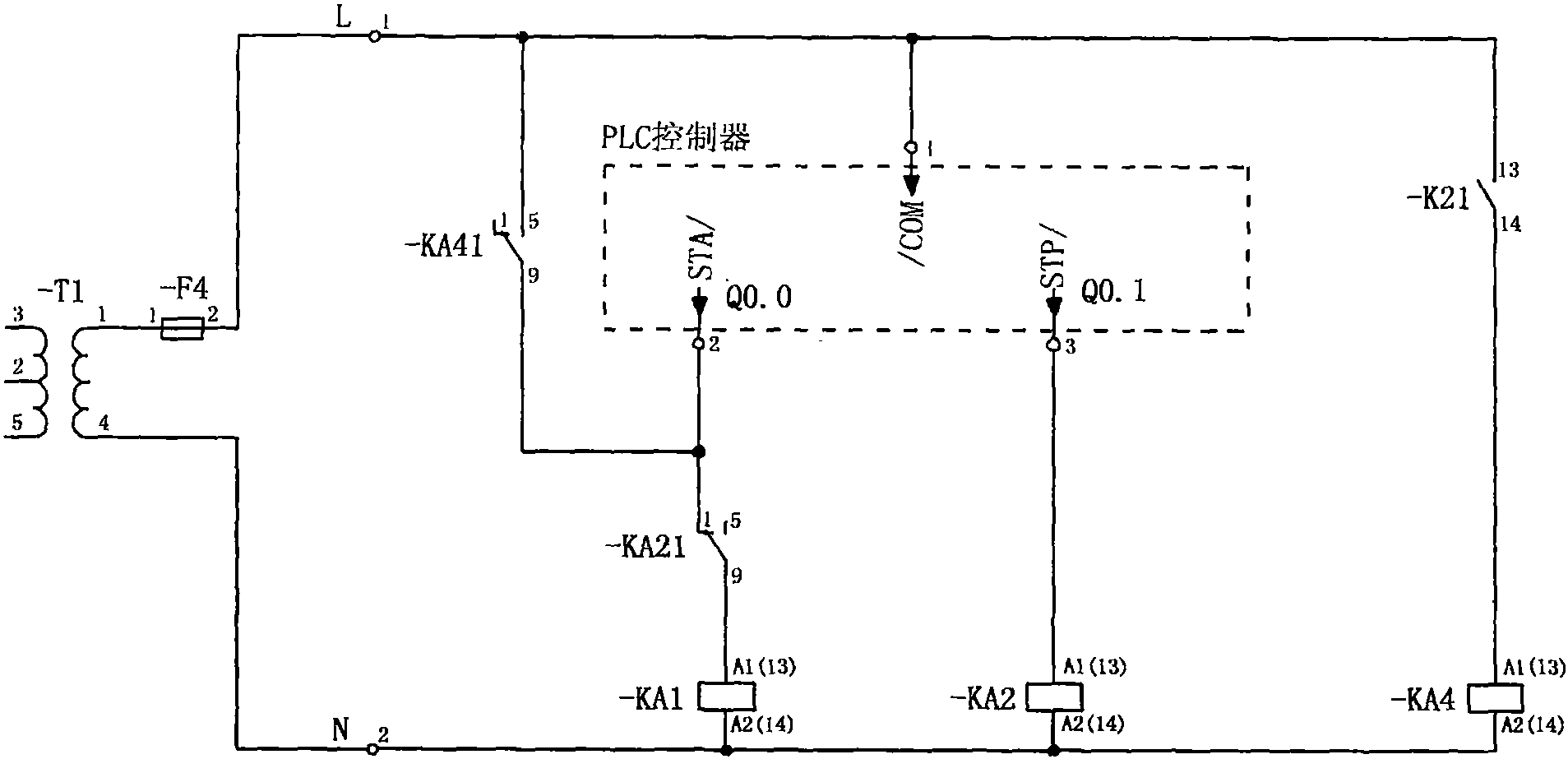 cn206111511u_一种空气压缩机的plc启停反馈脉冲控制电路有效