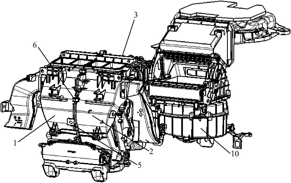 cn206141273u_一种汽车空调hvac模式分配箱左右壳共用模具结构有效