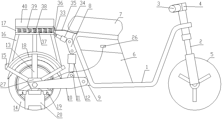 cn206141715u_电动自行车的后轮减震式易拆装结构失效