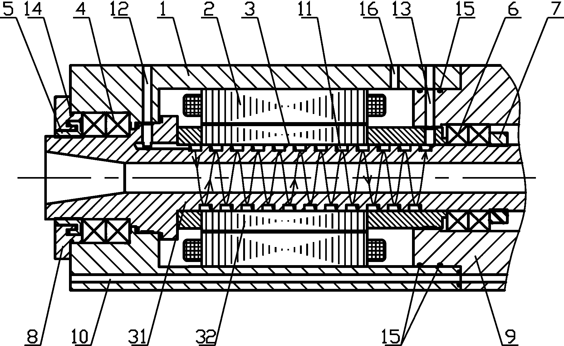 cn206313600u_一种具有转子铁芯冷却的电主轴有效